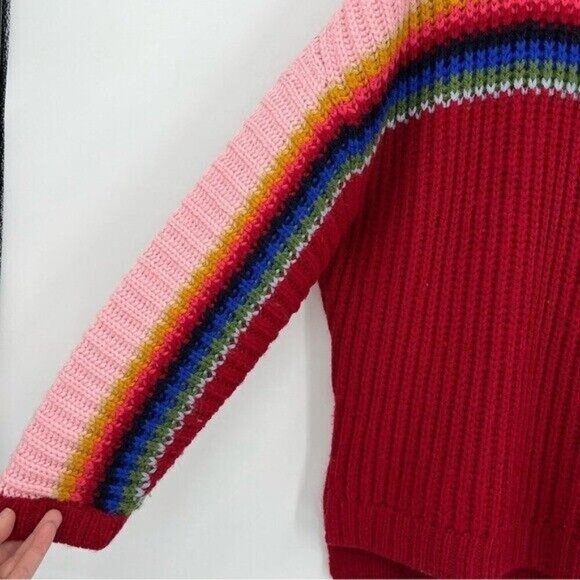 Xirena Apres Ski Striped Rainbow Alpaca Blend Oversized Size XS - Picture 3 of 9